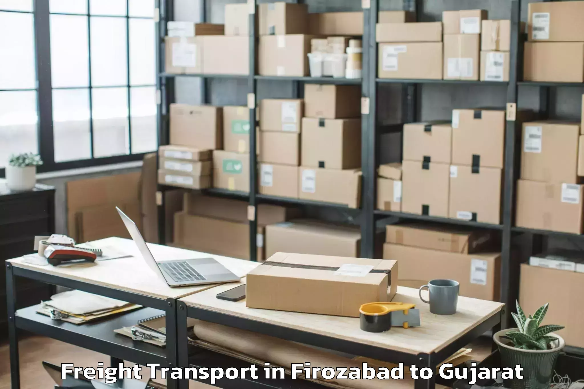 Top Firozabad to Madhavkampa Freight Transport Available